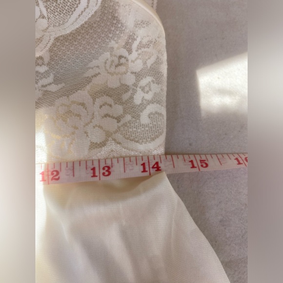 vtg maidenform negligée lace set nightgown robe silky union made usa ivory sz. s - Picture 11 of 16